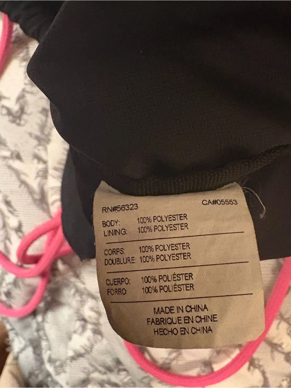 Nike Black Drawstring Gym Bag with Pink/Orange Logo